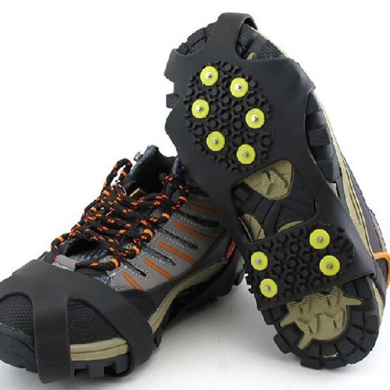 Leebei Non-Slip Shoe Covers, Ice Snow Grippers, 10-Stud Slip-on Stretch Traction Cleats (Medium) - Image 3
